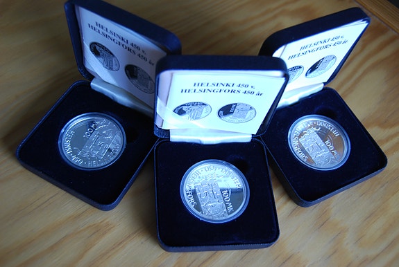 100 markkaa 2000 Helsinki 450 vuotta (proof) hopeaa, 3 kpl