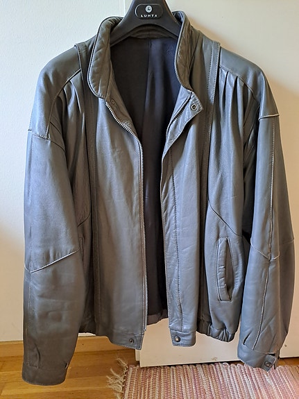 Nahkatakki Salmi-Leather harmaa