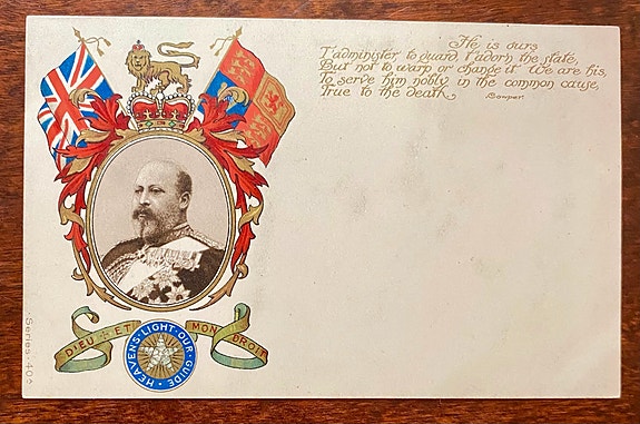 King's Coronation 1902 - rare UK colour postcard