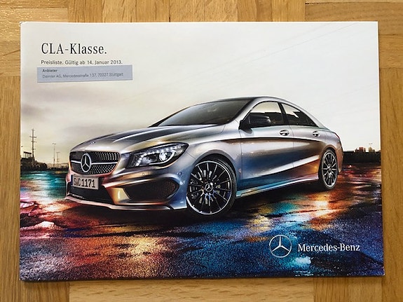 Hinnasto ja lisävarusteet Mercedes CLA C117 2013 - esite