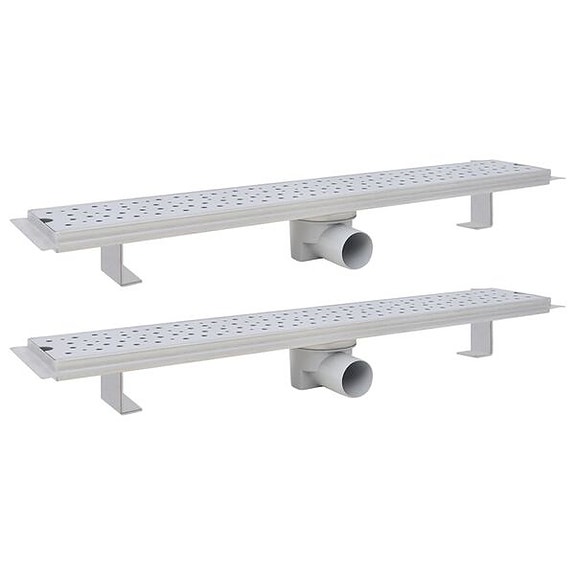 vidaXL Lineaarinen suihkukaivo 2 kpl kupla 730x140mm ruostumaton teräs(sku275967