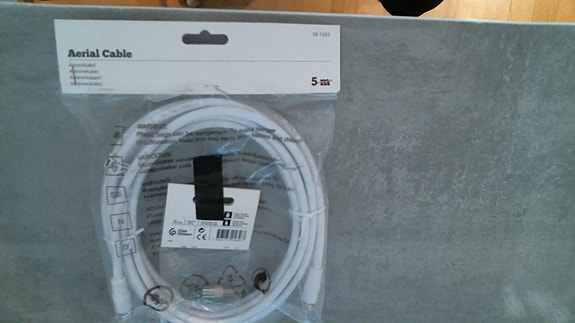 Clas Ohlson TV antennikaapeli 5 m ja adapteri