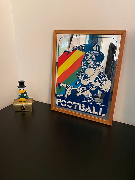 Retro amerikkalainen jalkapallo taulu / peili