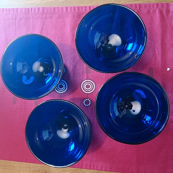 Iittala Verna jälkiruokamaljat koboltti