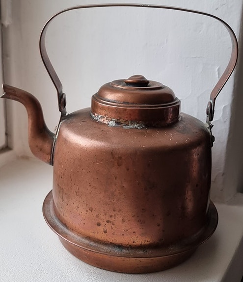 Vanha kuparipannu 1,8 l kuparikahvipannu / sisustus