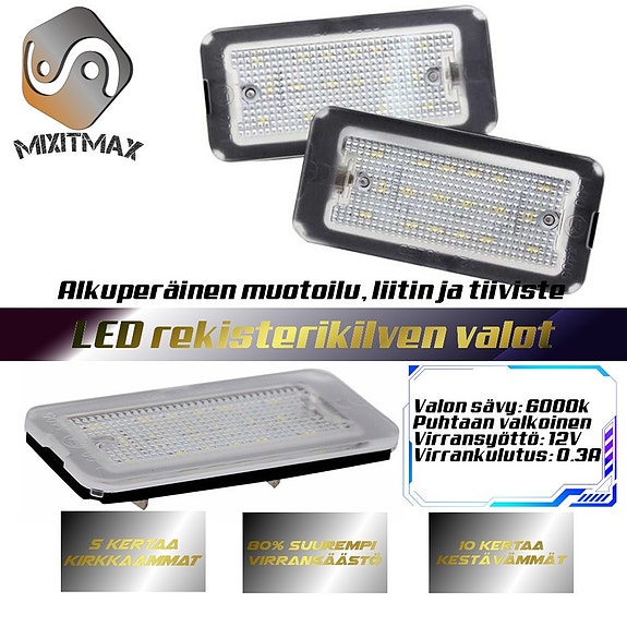 FIAT 500 LED rekisterikilven valot 6000K IP67 (2kpl)