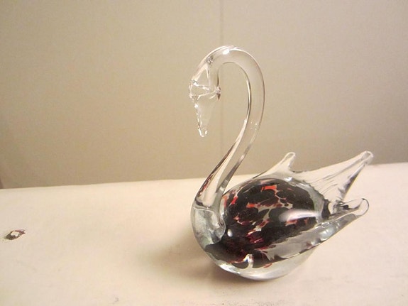 Joutsen lasinen, korkeus 9,5 cm