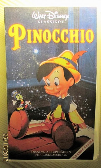 Pinocchio lasten Disney VHS-elokuva