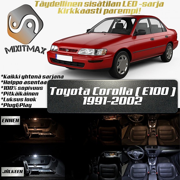 Toyota Corolla (E100) Sisätilan LED -muutossarja – 5 kpl – Plug & Play