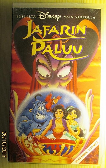 Jafarin Paluu lasten Disney VHS-elokuva