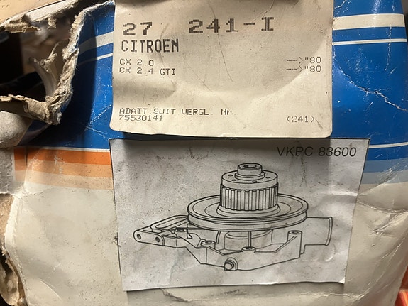 Citroen CX 2.0/2.4 Vesipumppu 75-80