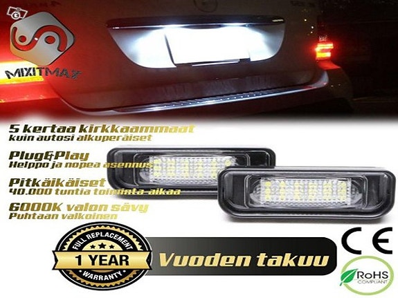 MB W220 LED rekisterikilven valot 6000K IP67 (2kpl)