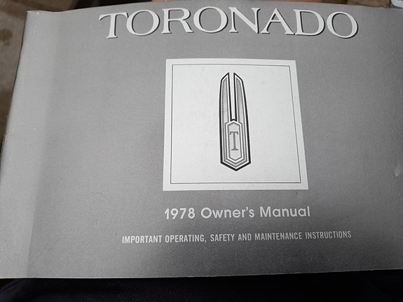 Oldsmobile Toronado 1978 Owners Manual