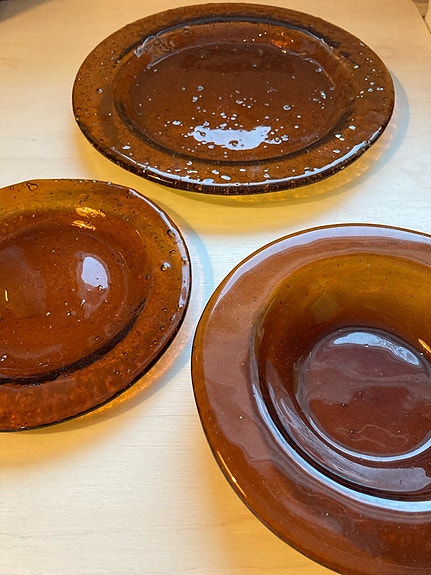 Iittala Humppila Talonpoika Vati / Lautanen ruskea retro