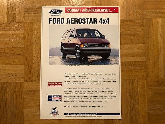 Esite Ford Aerostar 4x4, noin vuodelta 1991