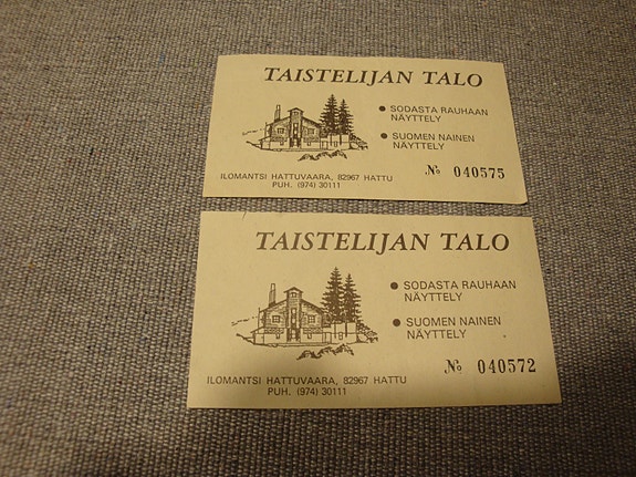 Vanhat pääsyliput Taistelijan Taloon