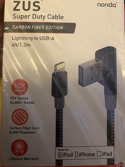 ZUS kevlarvahvistettu iPhone lightning kaapeli