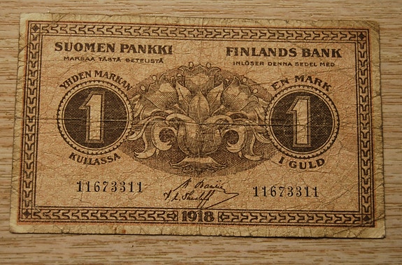 1 mk seteli 1918 Suomi
