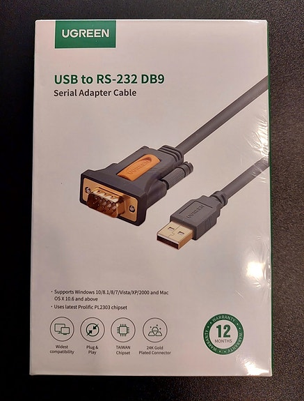 UUSI UGREEN USB-A - RS-232 DB9 -sarja-adapteri 2m