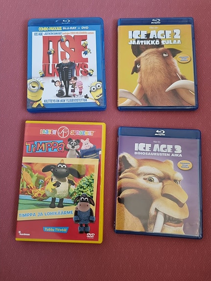 Lasten elokuvia, dvd/blue ray