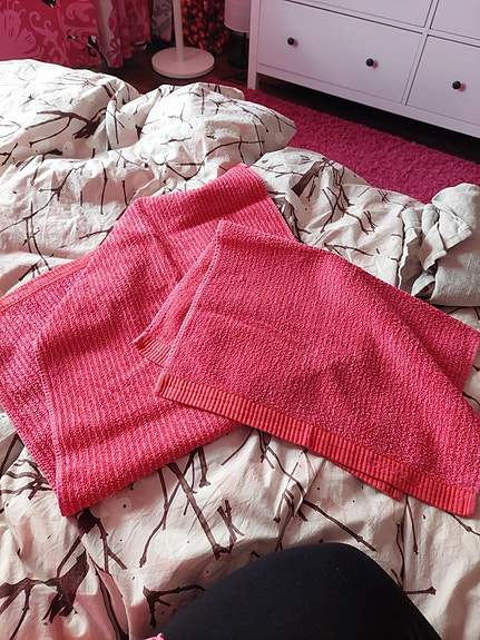 Marimekko Tasaraita pyyhkeet pinkki-pun 2 kpl