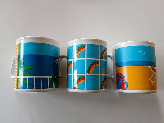Retro mukit 3 kpl