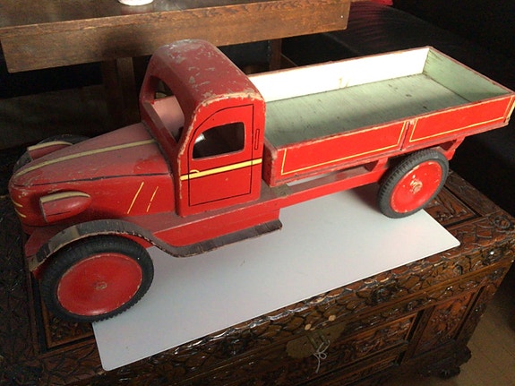 Lahja Puuauto lelu toy  bil car lorry antik lahja puinen auto Kakola Turku