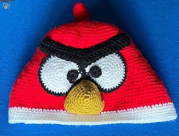 Angry Birds lasten käsin neulottu villapipo