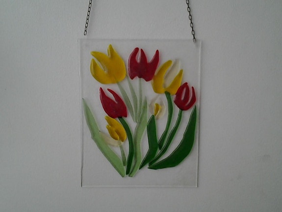 Lasimaalaus Tulppaanit