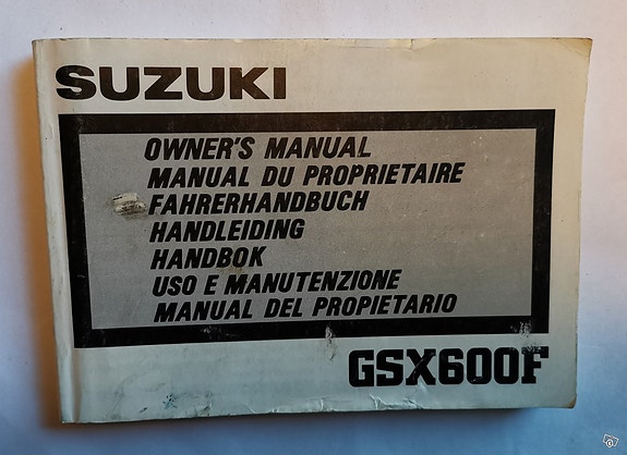 Suzuki gsx600f - 87 omistajankäsikirja