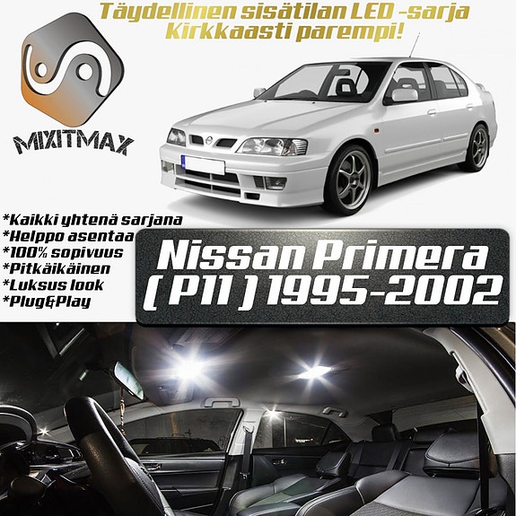 Nissan Primera (P11) Sisätilan LED -muutossarja – 9 kpl – Plug & Play