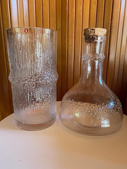 Niva karahvi ja maljakko,design Tapio Wirkkala