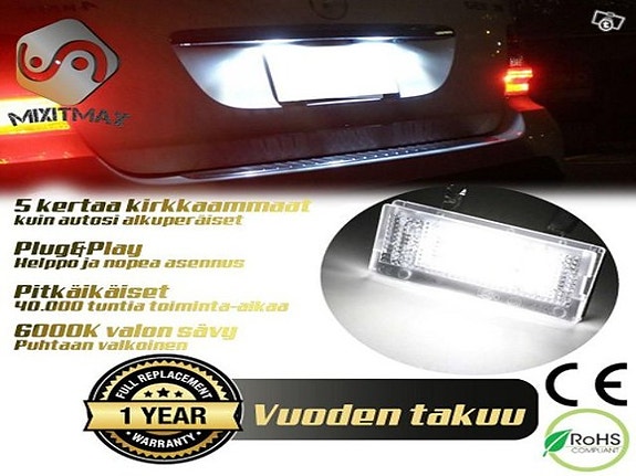 BMW E46 COUPE/COMPACT LED rekisterikilven valot 6000K IP67 (2kpl)