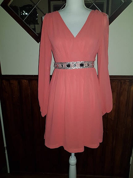 Oranssi / blingbling kivet mekko  S/36