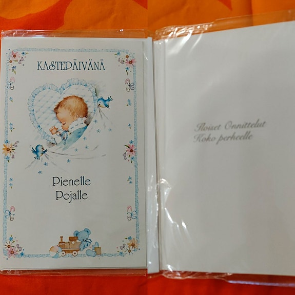 Kastepäivää kortti pienelle pojalle