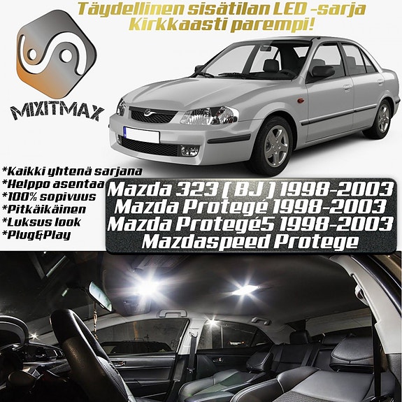 Mazda 323 (BJ) Sisätilan LED -muutossarja – 9 kpl – Plug & Play