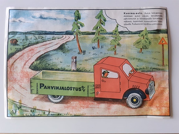 50-luvun kartongista taivuteltava kuorma-auto