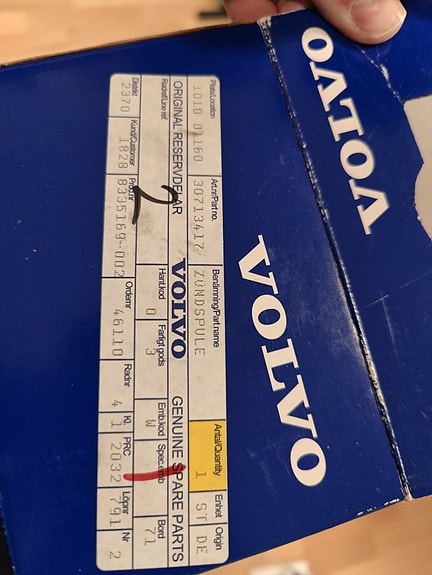 Volvo V70 jne. alkuperäinen sytytyspuola *UUSI*