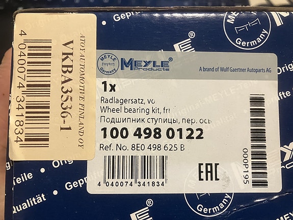 Audi A4/VW Passat/Seat Etupyöränlaakeri 99-