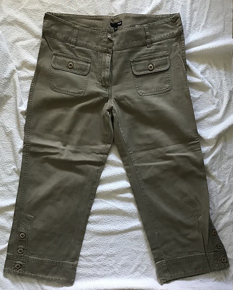 H&M vihreät caprihousut pitkät shortsit caprit