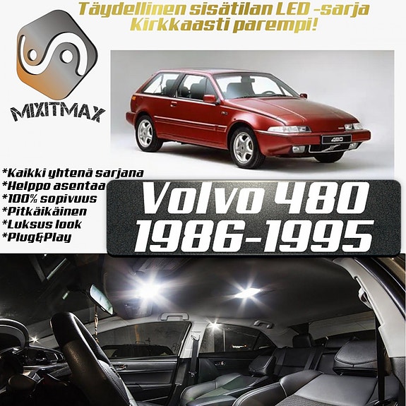 Volvo 480 Sisätilan LED -muutossarja – 9 kpl – Plug & Play