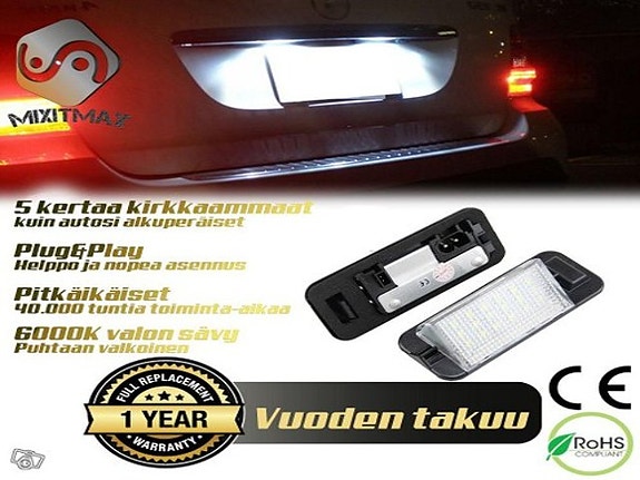 BMW E36 LED rekisterikilven valot 6000K IP67 (2kpl)