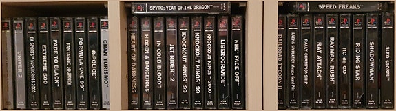 PS1, PS2, PS3, ja PS4, sekä Xbox pelejä