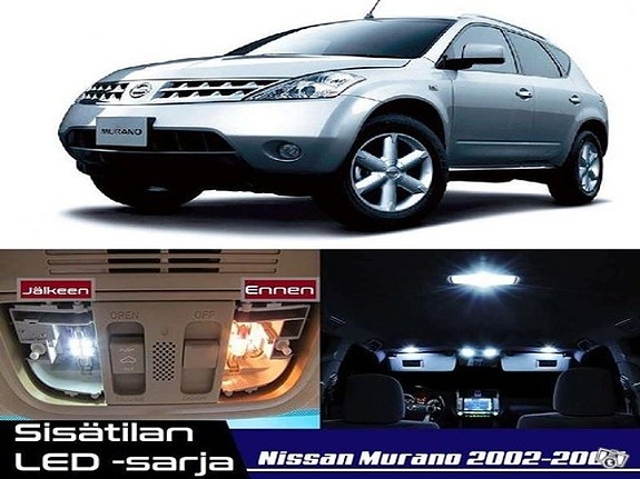 Nissan Murano (Z50) Sisätilan LED -muutossarja – 14 kpl – Plug & Play