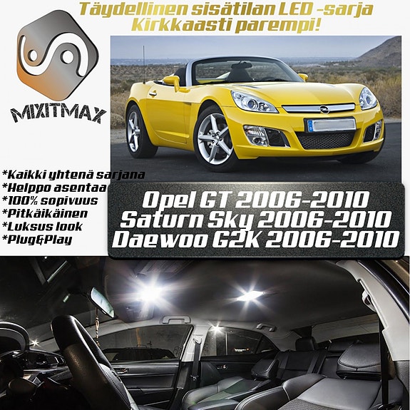 Opel GT / Saturn Sky Sisätilan LED -muutossarja – 7 kpl – Plug & Play