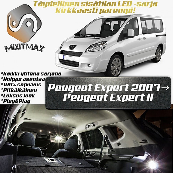 Peugeot Expert Sisätilan LED -muutossarja – 11 kpl – Plug & Play