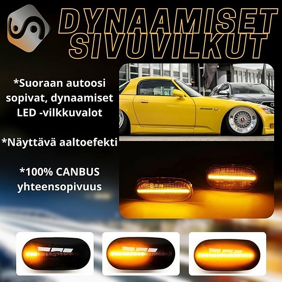 Honda Civic Jazz S2000 Dynaamiset LED sivuvilkut aaltoefektillä ; Tumma/Kirkas k