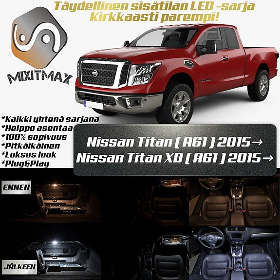 Nissan Titan (A61) Sisätilan LED -muutossarja – 4 kpl – Plug & Play