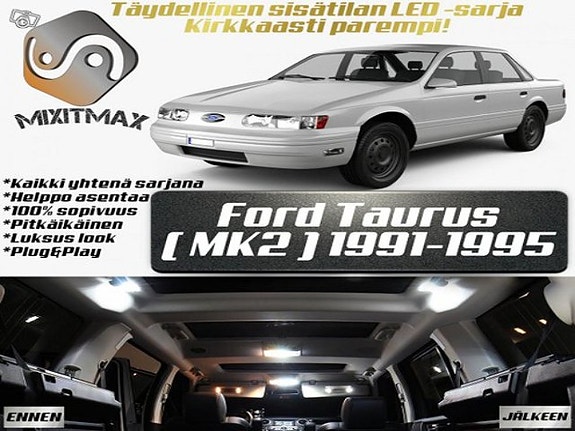 Ford Taurus (MK2) Sisätilan LED -muutossarja – 17 kpl – Plug & Play