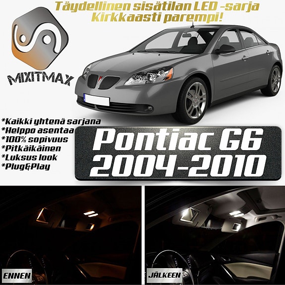 Pontiac G6 Sisätilan LED -muutossarja – 10 kpl – Plug & Play